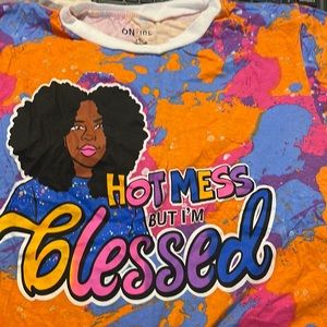 Cute black Magic orange blue and pink tee